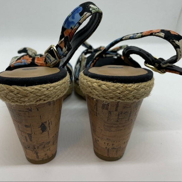 Savana Floral Cork Wedge Strappy Sandal Size 7 - Picture 11 of 11